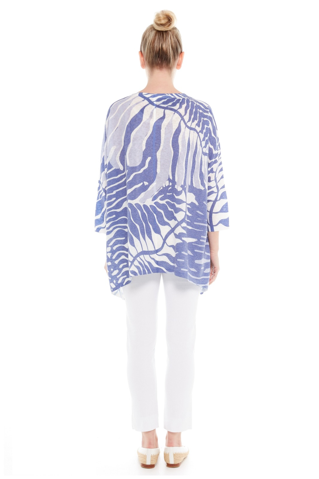 Jeyda Tunic blue leaf