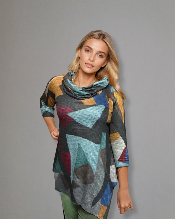 COWL NECK ABSTRACT PAINT