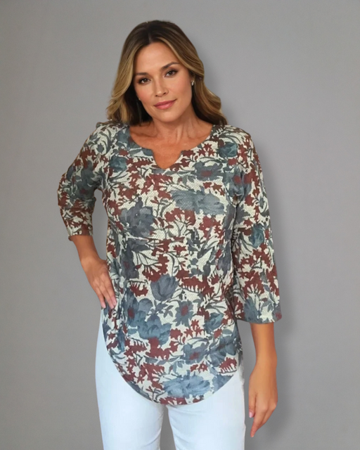 TU2 GREY HAC FLOWERS