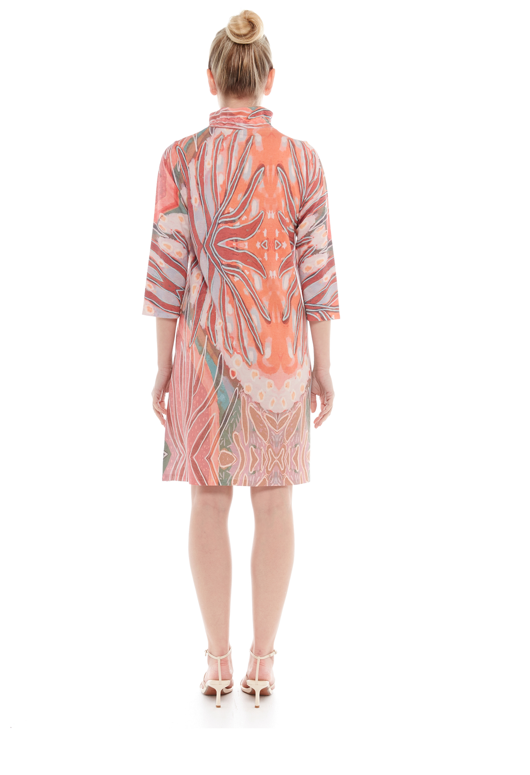 WIRE COLLAR CORAL DRESS- ON SALE