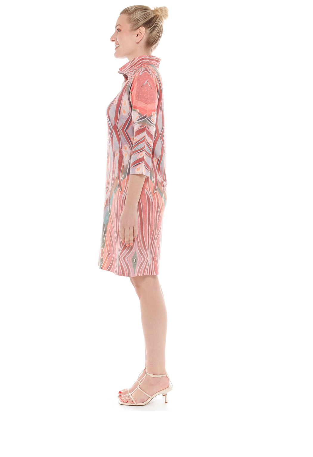 WIRE COLLAR CORAL DRESS- ON SALE
