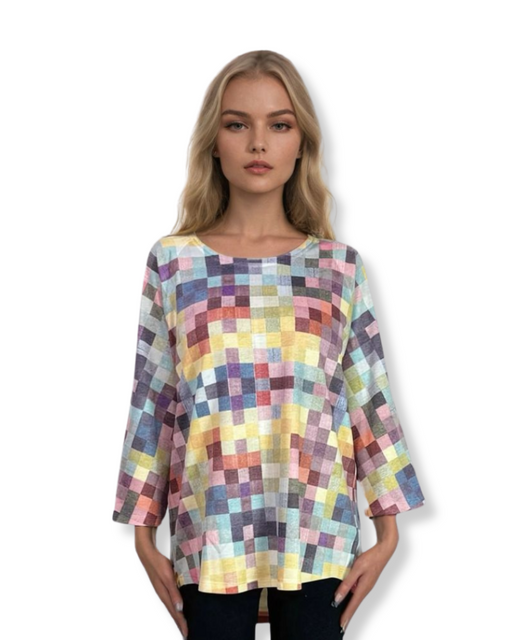 Ft Rose Top multi cubes by Sylvaine Jourdes