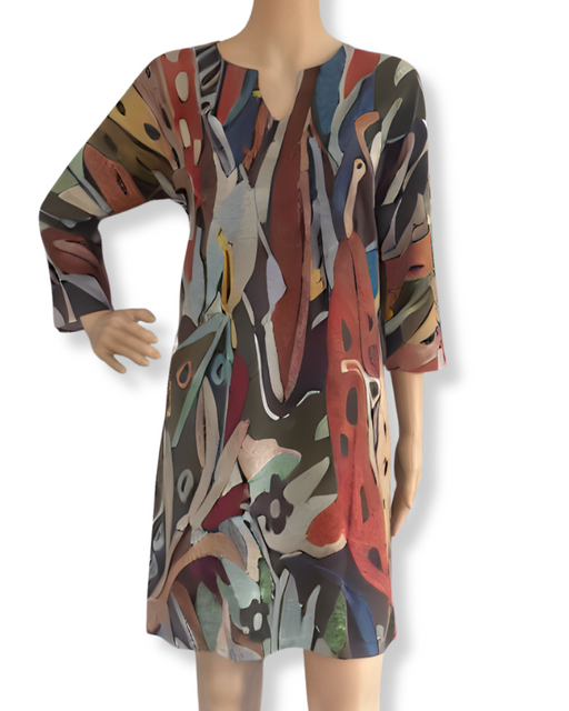 FINAL SALE HAWAIIAN DRESS AUTUMN PAINT