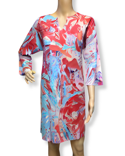 FINAL SALE HAWAIIAN DRESS RED & BLUE ABST