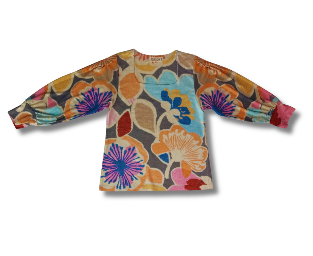 FT Square neck tunic Bold Flowers By Sylvaine Jourdes